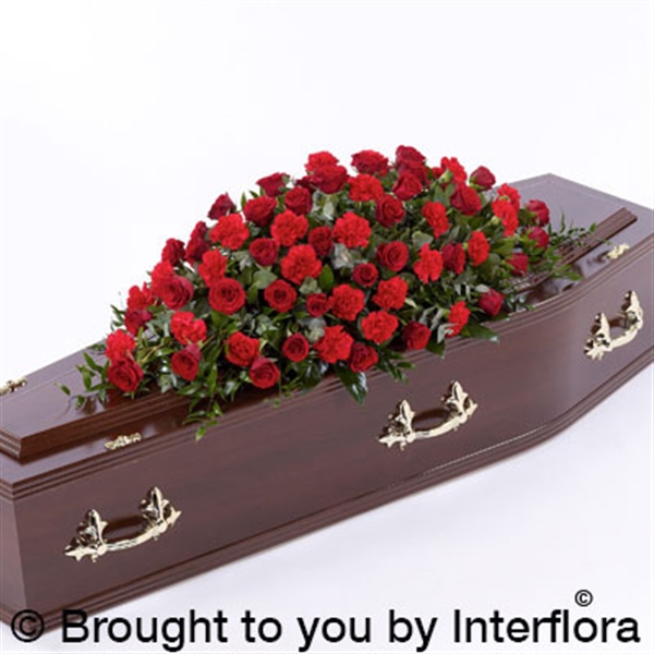 Red Roseand carnation Casket Spray